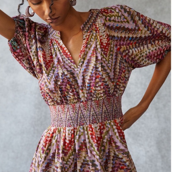 Anthropologie conditions apply puff sleeved maxi dress - Picture 4 of 10